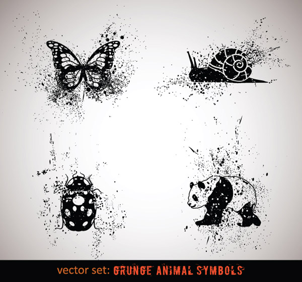 free vector Ink animals vector 3